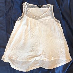 White tank top with lace accents